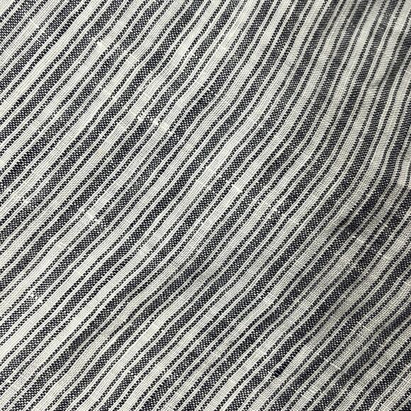 NORDSTROM Signature Linen Striped Blouson Long Blouse Sz S Gray White - Picture 10 of 10